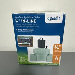 Orbit 3/4" Heavy Duty Jar Top In-Line Sprinkler Valve, 24 volt,57460, NEW in BOX